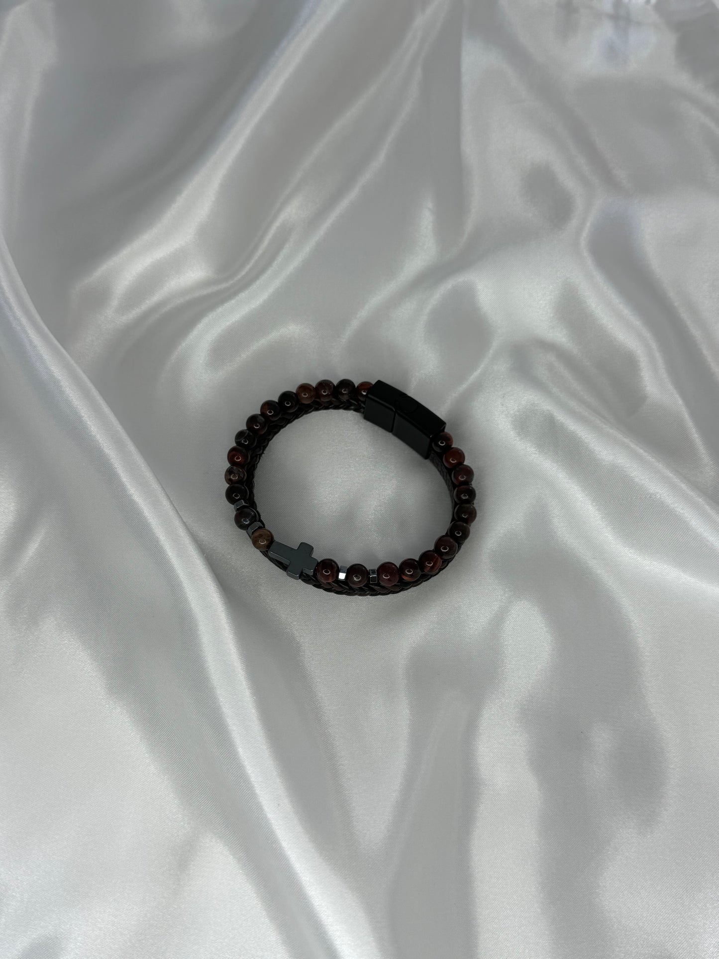 Bracelet homme “Force & Foi” – Pierre naturelle
