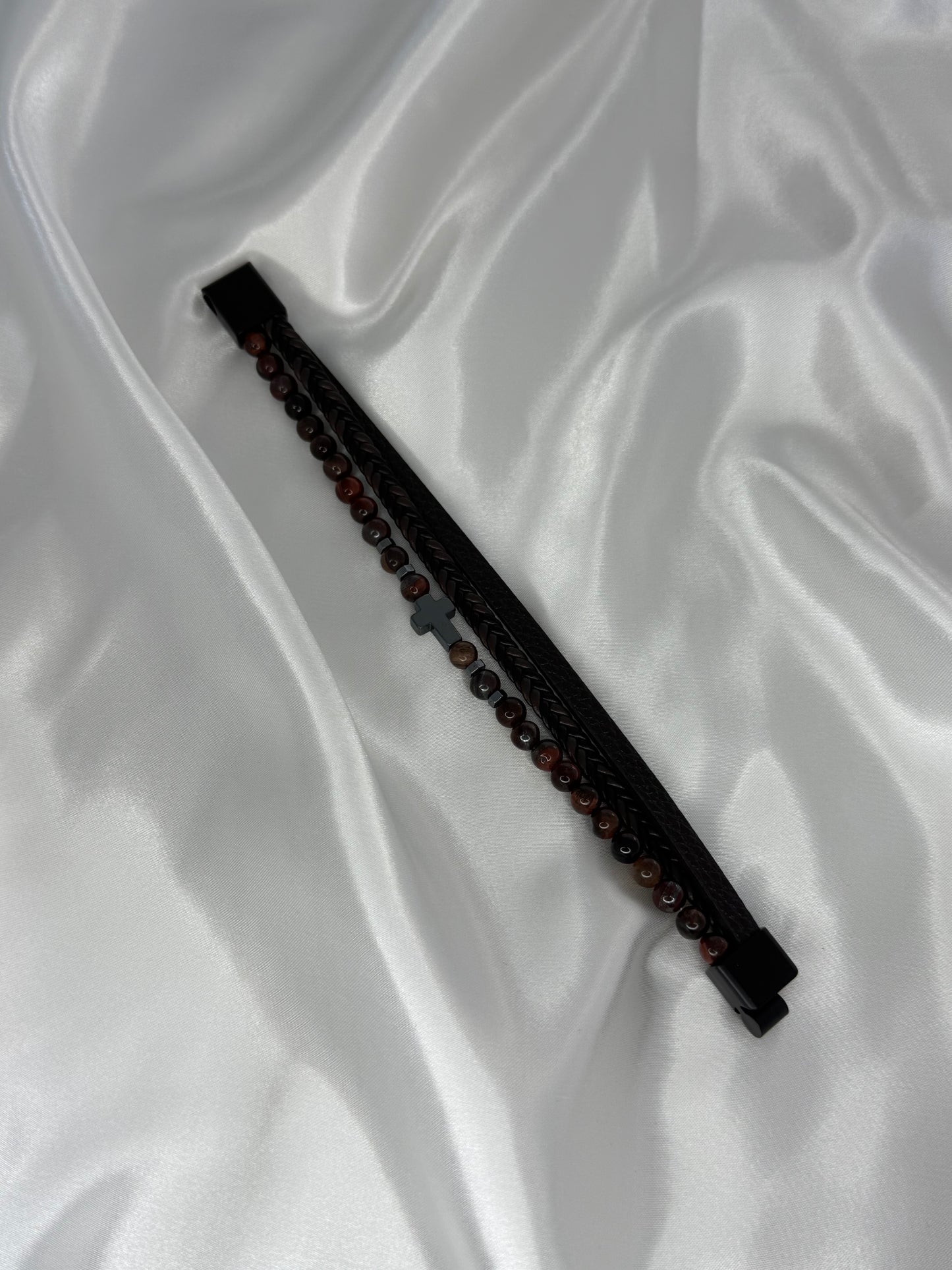 Bracelet homme “Force & Foi” – Pierre naturelle