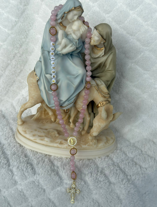 Chapelet en Quartz rose